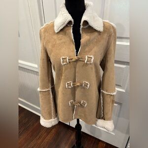 Natalie And Me Weekend Micro Suede Fleece Jacket Toggle Enclosure Sz M Rn#45749